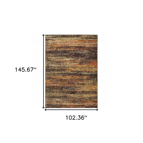 2' X 8' Gold And Slate Abstract Runner Rug